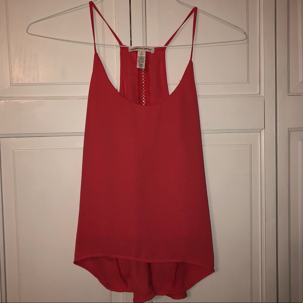 Coral chiffon tank top
